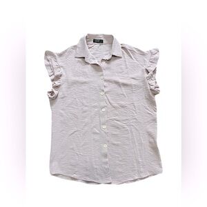 ChicMe women’s medium cap sleeve ruffle blouse, pale pink